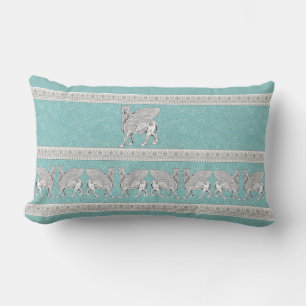 Coussin Rectangle Lamassu blanc