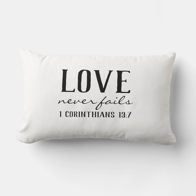 COUSSIN RECTANGLE L'AMOUR N'A JAMAIS ÉCHOUÉ (Recto)