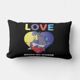 Coussin Rectangle L'amour n'a pas besoin de mots Sensibilisation sur