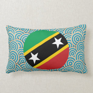 Coussin Rectangle L'amusement a rempli, drapeau rond de saint Kitts