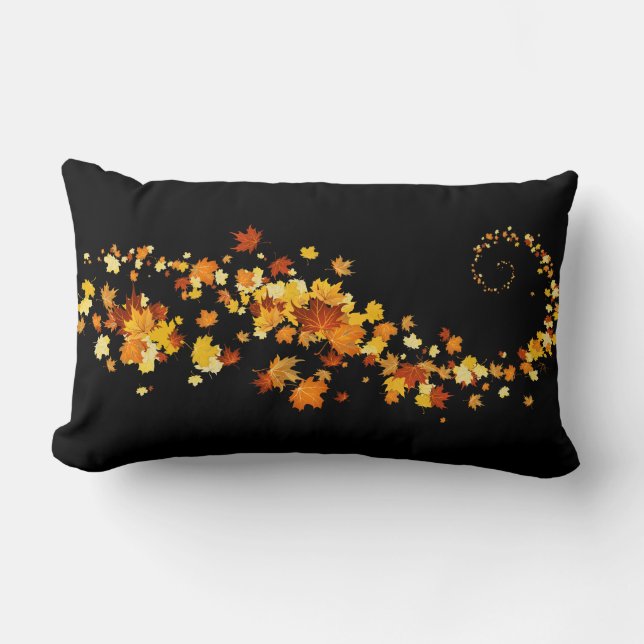 Coussin Rectangle Lancer des feuilles d'automne (Recto)