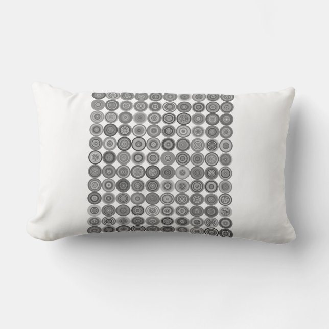 Coussin Rectangle lancer le motif géométrique gris et blanc (Recto)
