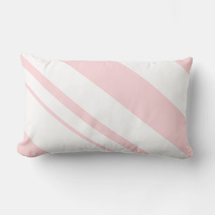 Coussin Rectangle Lancer l'oreiller en bande rose et blanc