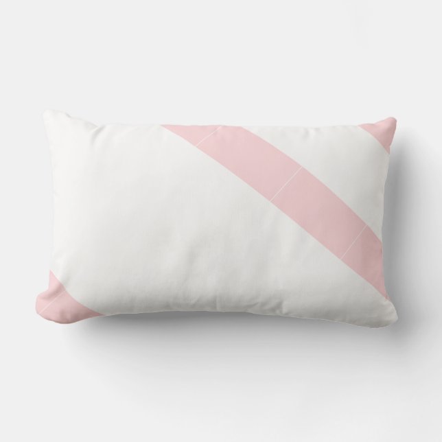 Coussin Rectangle Lancer l'oreiller en bande rose et blanc (Recto)