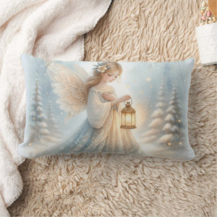 Coussin Rectangle Lanterne d'ange céleste d'hiver de réconfort