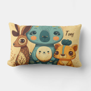 Coussin Rectangle Lapin à fleurs de mûte boho