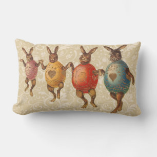 Coussin Rectangle Lapin de Pâques Œufs Dansants