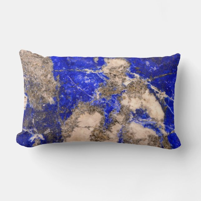 Coussin Rectangle Lapis Abstrait Lazuli Granite Bleu (Recto)