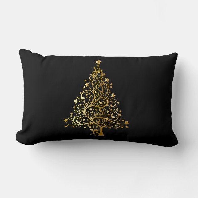 Coussin Rectangle L'arbre de Joyeux Noël tient le premier rôle chic (Recto)