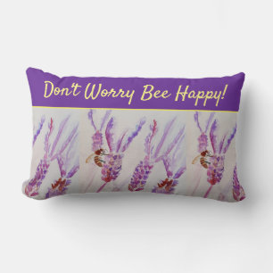 Coussin Rectangle L'art floral violet de lavande ne vous inquiétez 