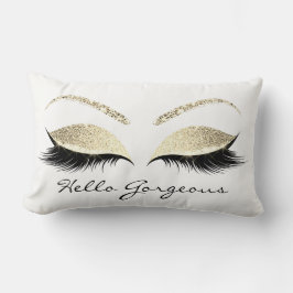 Coussin Rectangle Lash de maquillage des yeux blancs Bonjour belle C