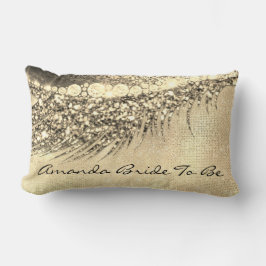 Coussin Rectangle Lash de maquillage Lux d'or Champagne Spark Bride