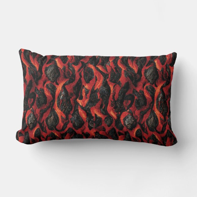 Coussin Rectangle Lave Et Roches Volcaniques | Volcano Magma motif (Recto)