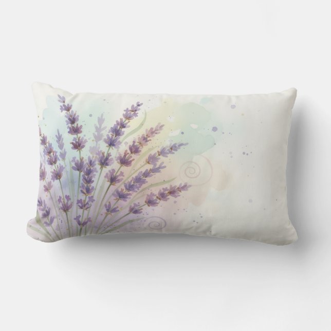 Coussin Rectangle Lavender Flower Bouquet (Recto)