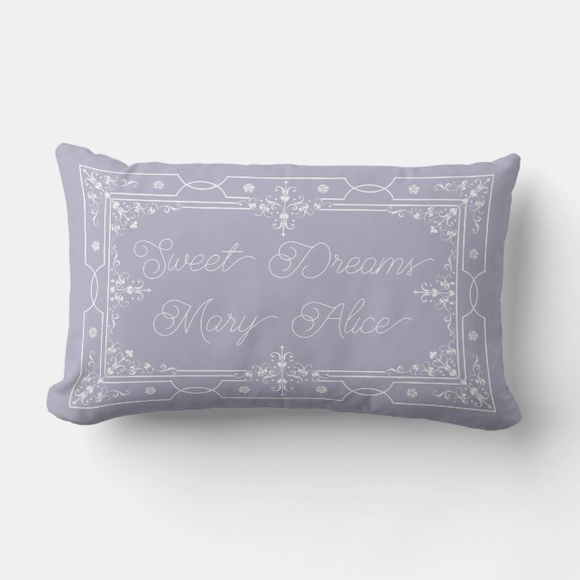 Coussin Rectangle Lavender Grey Sweet Dreams Personnalisé (Recto)