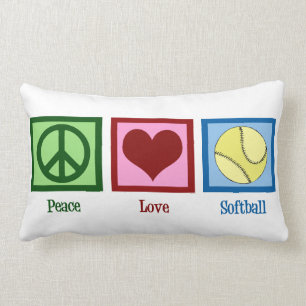 Coussin Rectangle Le base-ball d'amour de paix