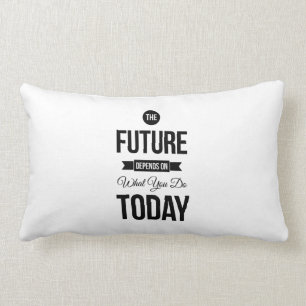 Coussin Rectangle Le blanc de inspiration de citation d'avenir