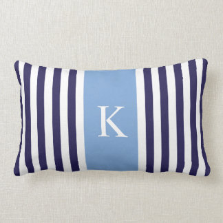 Coussin Rectangle Le bleu marine barre le monogramme