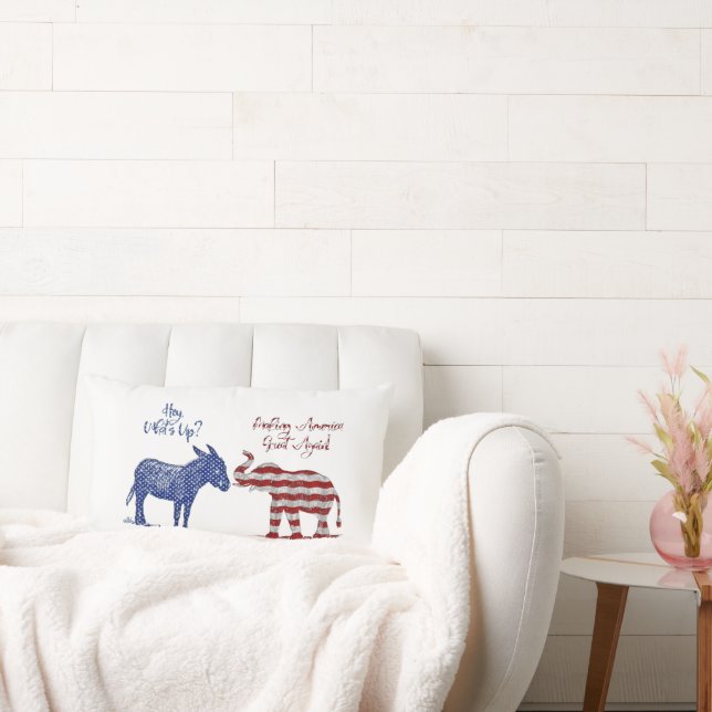 Coussin Rectangle Le camp républicain et démocrate des élections drô (Canapé)