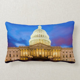 Coussin Rectangle Le capitol des Etats-Unis à l'heure bleue