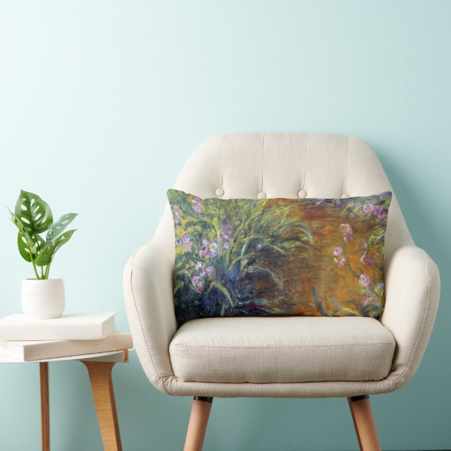 Coussin Rectangle Le chemin à travers les iris par Claude Monet (Chaise)