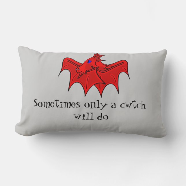Coussin Rectangle Le dragon du Pays de Galles donne le cwtch de (Recto)