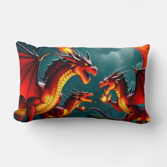 Coussin Rectangle Le feu du dragon (Recto)