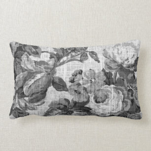 Coussin Rectangle Le gris noir et blanc modifie la tonalité le tissu