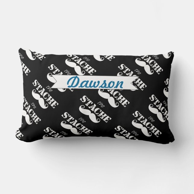 Coussin Rectangle Le Hipster Rétro Stache Mustache (Recto)