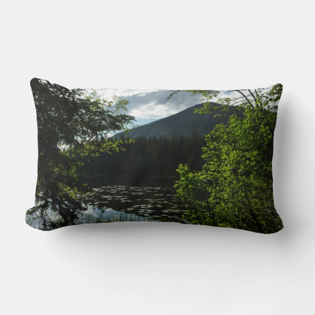Coussin Rectangle Le lac Johns I du parc national des Glaciers (Recto)