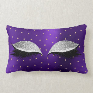 Coussin Rectangle Le maquillage argenté pourpre de parties