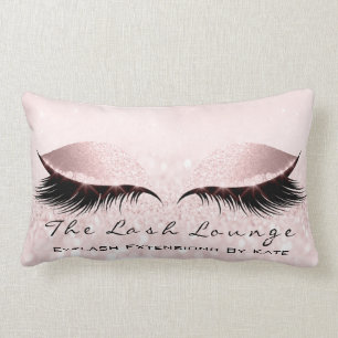 Coussin Rectangle Le maquillage blanc rose de parties scintillantes