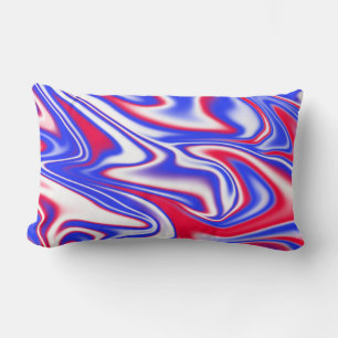 Coussin Rectangle "Le marbre rouge, blanc et bleu"