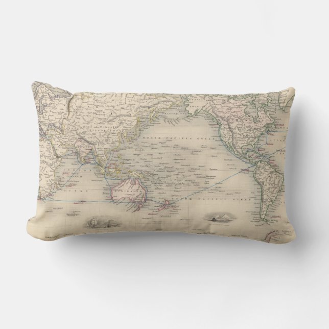 Coussin Rectangle Le monde sur la projection de Mercator (Recto)