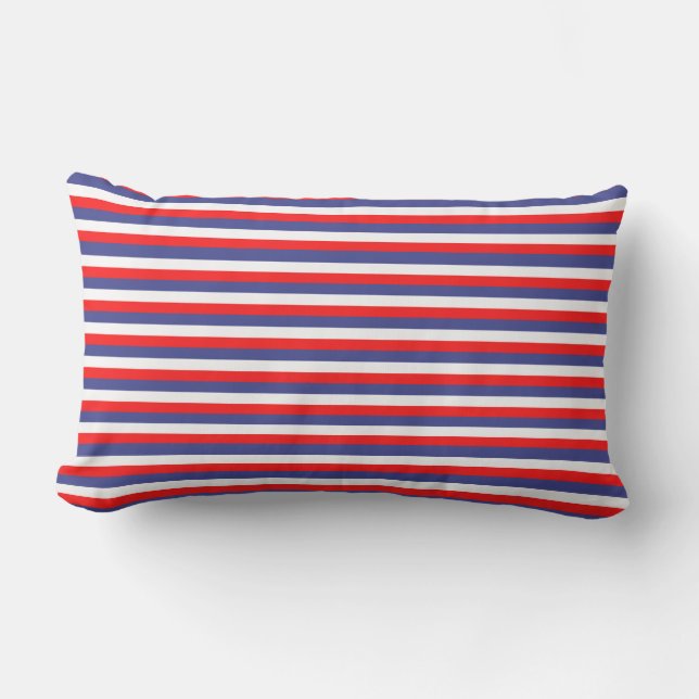 Coussin Rectangle Le quatrième de fête de rouge, blanc et bleu de (Recto)