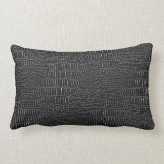Coussin Rectangle Le regard de la peau réaliste noire d'alligator
