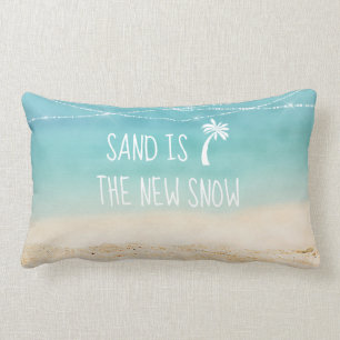 Coussin Rectangle Le sable de la plage tropicale d'hiver est la nouv