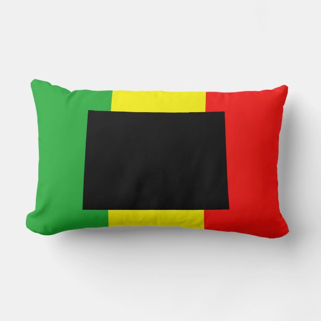 Coussin Rectangle Le Wyoming avec les couleurs de Rasta (Recto)
