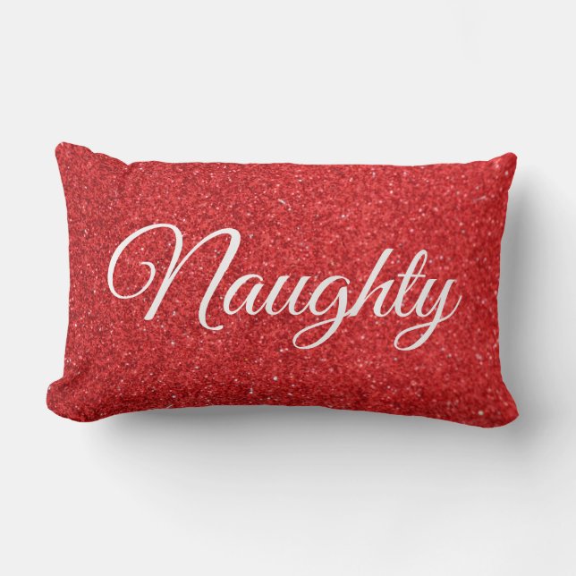 Coussin Rectangle Lecture de script rouge blanc coquin ou joli (Recto)