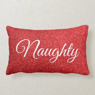 Coussin Rectangle Lecture de script rouge blanc coquin ou joli