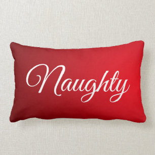 Coussin Rectangle Lecture de script rouge blanc coquin ou joli