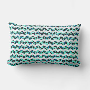 Coussin Rectangle Léopard noir et Turquoise