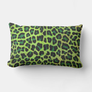 Coussin Rectangle Léopard noir et vert
