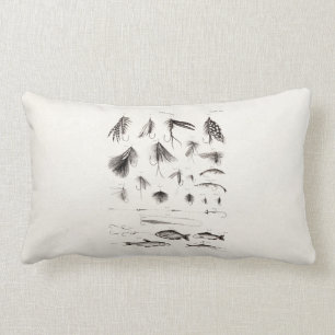 Coussin Rectangle Les 1800s vintages pêchant des mouches de pêche 