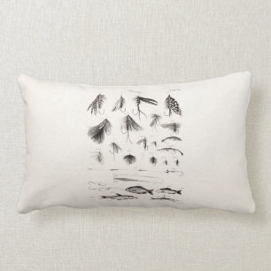 Coussin Rectangle Les 1800s vintages pêchant des mouches de pêche de