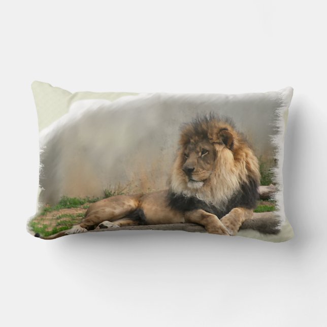 Coussin Rectangle Les amateurs de lions et cadeaux d'art (Recto)
