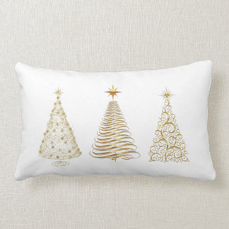 Coussin Rectangle Les arbres de Noël dorés
