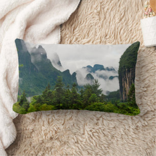 Coussin Rectangle Les collines du Limestone Yangshuo, Guangxi, Chi