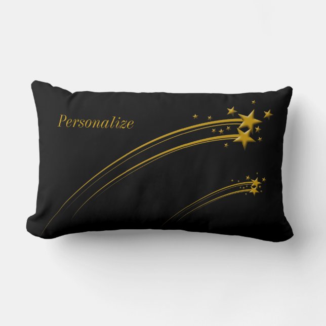 Coussin Rectangle Les étoiles de tir en or (Recto)