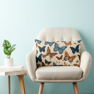 Coussin Rectangle "Les fleurs et les papillons : l'élégance inspirée